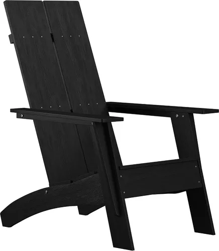 Flash Furniture Sawyer Modern Commercial - Silla Adirondack de 2 listones con respaldo – Silla de descanso comercial de poliresina para todo tipo de