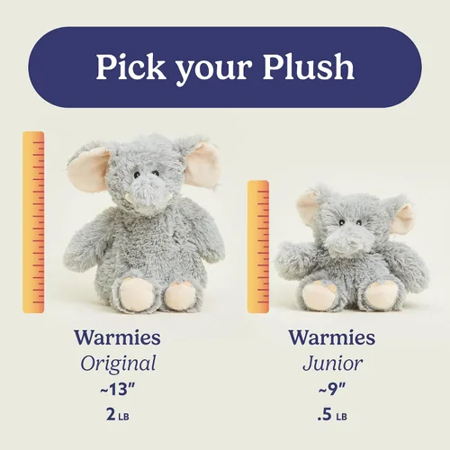 Miniatura 7 de warmies Animales de peluche junior aptos para microondas y con peso, elefante, peluche térmico para calidez y comodidad, lindos juguetes de felpa
