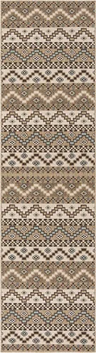 Miniatura 20 de SAFAVIEH Alfombra lavable para exteriores, colección Veranda – Alfombra de pasillo de 2.3 x 6 pies, color azul y crema, no desprende pelusa y fácil