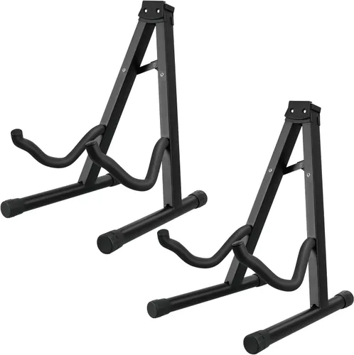 Miniatura 11 de DkOvn Paquete de 1/2/4 soportes para guitarra, soporte de guitarra plegable con marco en A con goma antideslizante y brazos de espuma, para guitarra