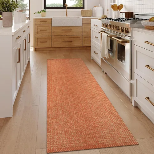 Miniatura 18 de LEEVAN - Alfombras lavables para cocina de 3 x 5 pies, alfombra de color crema para dormitorio, alfombra de algodón tejida para entrada, alfombra
