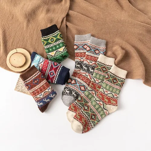 Miniatura 3 de LKV Calcetines de invierno para mujer, caja de regalo, calcetines de lana gruesa, suaves, cálidos, calcetines casuales para mujer, calcetines