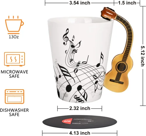 Miniatura 7 de Maustic Taza de guitarra, regalos de guitarra para guitarristas, regalos para profesores de música, regalo de cumpleaños de Navidad para amantes