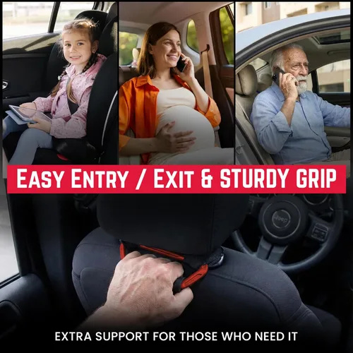 Miniatura 3 de GP BackGrip PRO - Empuñadura para reposacabezas de pasajeros de automóvil para camión y automóvil Wrangler JL JT JK para todoterreno, niños y Rojo