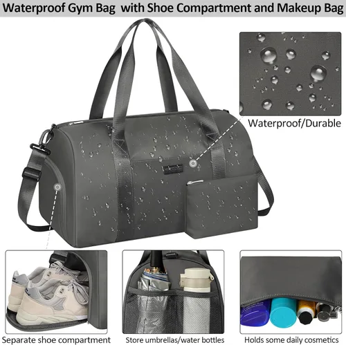 Miniatura 3 de Bolsa de gimnasio impermeable para mujer, bolsa de lona deportiva, bolsa grande de fin de semana para mujer, bonita bolsa de gimnasio para niñas