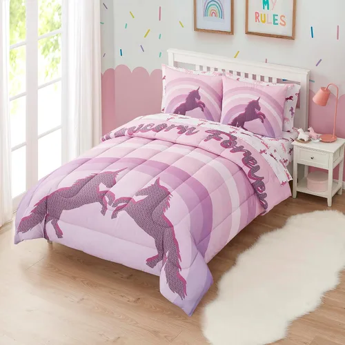 Miniatura 7 de Juego de ropa de cama para niños en una bolsa para niños y niñas, juego de sábanas impresas y edredón, individual, Waterbury Marble Mármol Waterbury