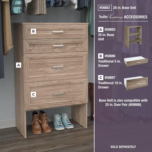 Miniatura 4 de Cubículo ClosetMaid SuiteSymphony de 25 x 6 pulgadas Gris natural