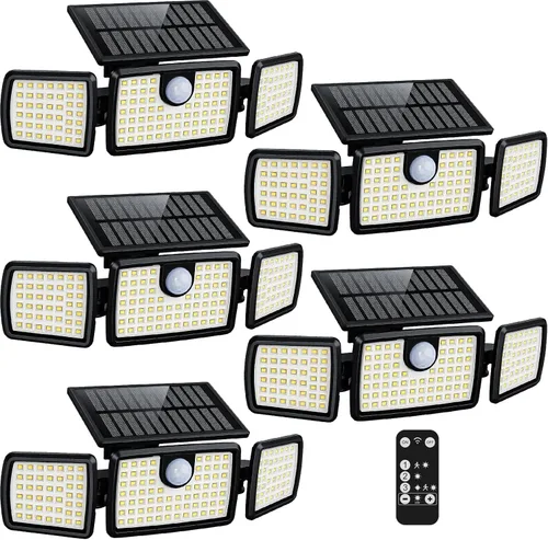 Miniatura 12 de Luces solares al aire libre MIHANI, luces de cubierta con sensor de movimiento de carga rápida al aire libre para terraza con alta luminosidad