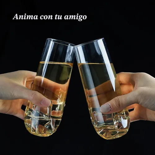 Miniatura 5 de Bestluck Paquete de 48 copas de champán de plástico sin pie de 9 onzas, transparentes, desechables, vasos de champán para brindis, inastillables