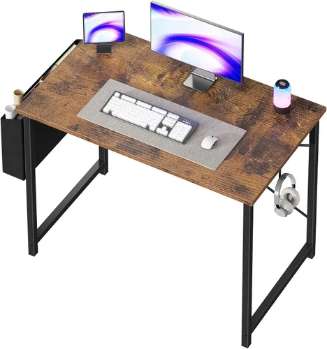 Miniatura 18 de OLIXIS Escritorio de computadora de 44 pulgadas, escritorios de oficina en casa para espacios pequeños, mesa de estudio, escritura, trabajo