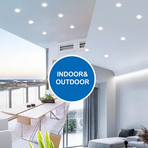 Miniatura 2 de DELIPOP Paquete de 6 luces LED empotrables cuadradas de 4.72 pulgadas, 6500 K ultra delgada sin marco, luz de techo de panel delgado de 20 W