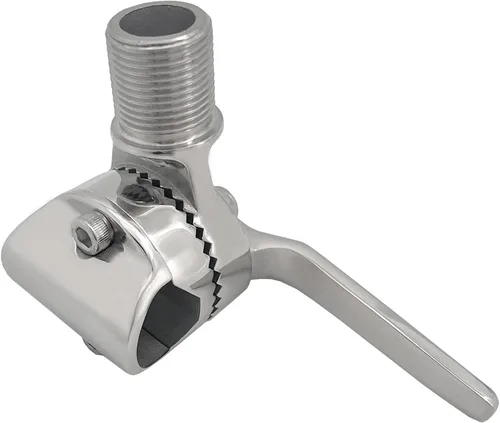 Miniatura 4 de Barco de acero inoxidable 0.984 in VHF antena soportes de antena ajustable Base Abrazadera-en Hardware