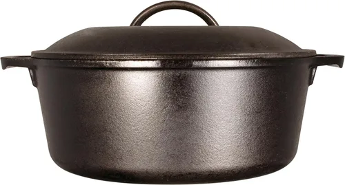 Miniatura 3 de Lodge Horno Holandés de Hierro Fundido con Soportes para Asas, 5 Cuartos, Negro/Rojo
