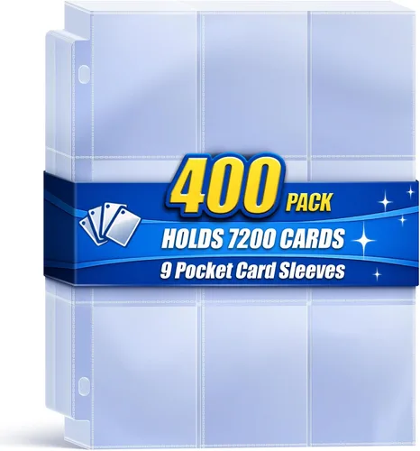 Miniatura 8 de Carpeta de 900 bolsillos con fundas para tarjetas de intercambio, fundas para tarjetas de béisbol compatibles con tarjetas deportivas de tamaño Negro