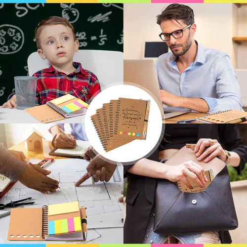 Miniatura 7 de Chuangdi 20 juegos de regalos de fin de año para profesores, cuaderno inspirador con bloc de notas adhesivas, bolígrafo de bambú, regalos