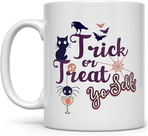 Divertida taza de café para Halloween, otoño, temporada de otoño, taza de café, regalo para amiga, mamá, hermana, compañera de trabajo