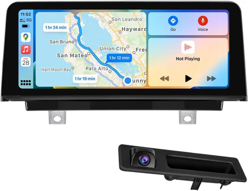 PEMP Pantalla Linux para BMW Serie 3 F30 Sistema NBT CIC, Soporta CarPlay Inalámbrico y Android Auto con una Cámara de Reversa AHD de 720P 2012-2017