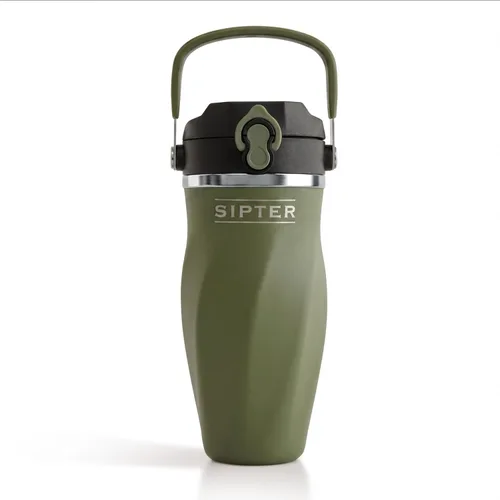 Miniatura 13 de Earth Stone - Botella mezcladora de proteínas aislada de 24 onzas, acero inoxidable 316 de grado médico, diseño sin grumos pendiente de patente