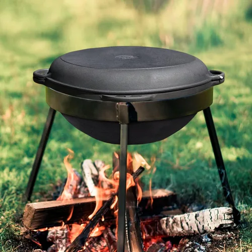 Miniatura 5 de Olla de horno holandés con tapa Syton (18 cuartos de galón (17 L) - Horno holandés de camping - Juego de utensilios de cocina de hierro fundido