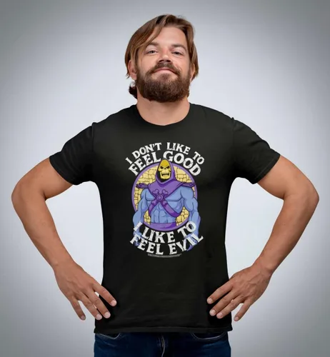 Miniatura 3 de Camiseta de manga corta para adulto con texto en inglés "Masters of The Universe Sci-Fi 80s Skeletor I Like to Feel Evil