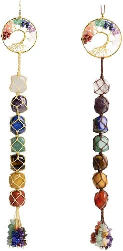 Miniatura 12 de Anjiucc Árbol de la vida de cristal curativo de 7 chakras para colgar en la pared, decoración de interiores, decoración de ventanas, meditación