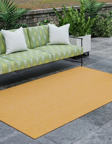 Miniatura 44 de Unique Loom Collection Alfombra de Área Plana Casual de Transición Sólida Jaspeada para Interiores/Exteriores (Pasillo 2' x 6' 1", Azul/Azul Marino)