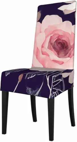 Miniatura 20 de 1 paquete de 1 funda para silla de comedor, pintura de arte abstracto, color amarillo y gris, patrón de pinceladas contemporáneas, de poliéster