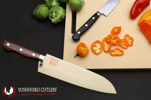 Miniatura 2 de Yoshihiro Protector magnético de hoja de madera de roble Saya para Santoku (7.087 in)7in
