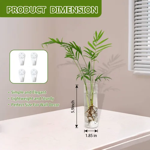Miniatura 2 de Vumdua Paquete de 4 macetas de vidrio, transparentes, 5.9 pulgadas de alto x 1.85 pulgadas de profundidad, adecuadas para la mayoría de plantas