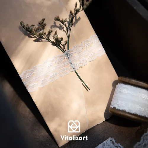 Miniatura 7 de Vitalizart Cinta de encaje negro de tela de costura, 3 rollos de encaje floral de 15 yardas con carrete de madera para envolver regalos, invitación