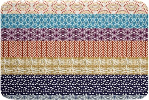 Tapetes de baño bohemios a rayas para baño, 16 x 24 pulgadas, alfombras de baño bohemias para niños y niñas, decoración folclórica floral exótica,