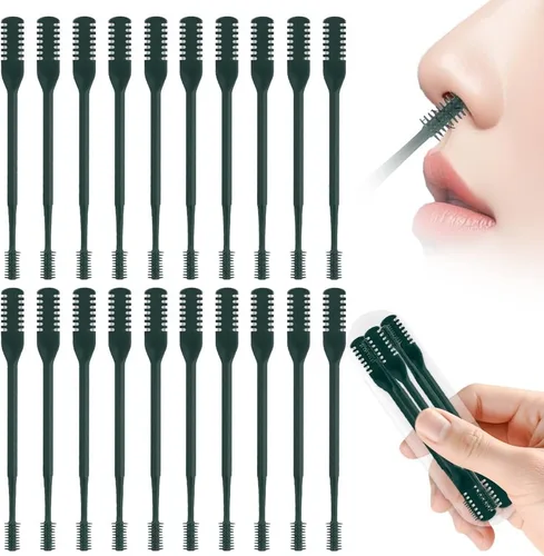Miniatura 31 de Cortador de pelo nasal 2 en 1, recortador manual de doble cara con cepillo, cuchillo de nariz giratorio de 360° para hombres y mujeres, herramienta