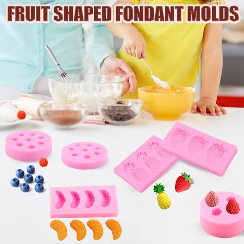Miniatura 5 de Moldes para velas de fondant de frutas, moldes de silicona para aperitivos, moldes de comida de gomitas de chocolate con formas 3D de naranja