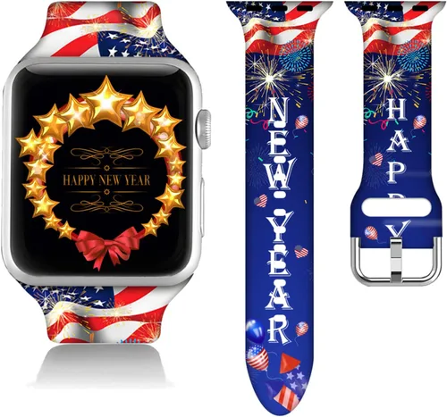Miniatura 6 de Compatible con Apple Watch de copo de nieve de 38/40/41/42/44/45/46/1.929 in para mujeres y hombres, correa de repuesto de silicona suave para Hojas