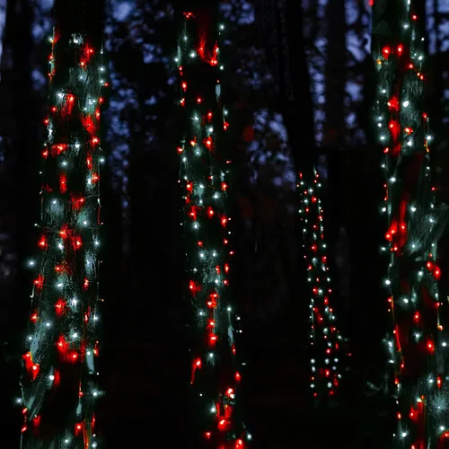 Miniatura 8 de TW SHINE - Luces de Navidad operadas con batería, paquete de 2, total 100 LED, 32 pies, luces de cadena operadas con batería con 8 modos, luces
