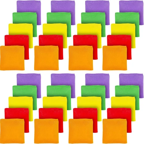 Juegos al aire libre, paquete de 40 mini pufs para lanzar, puf de nailon para juego de Cornhole, juguete de carnaval, bolsas de cornhole coloridas,