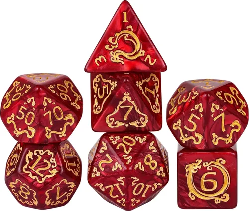 Miniatura 27 de Juego de dados DND de 7 dados poliédricos con una bolsa de dados de cuero, juego de dados D&D para juegos de mesa RPG (negro)
