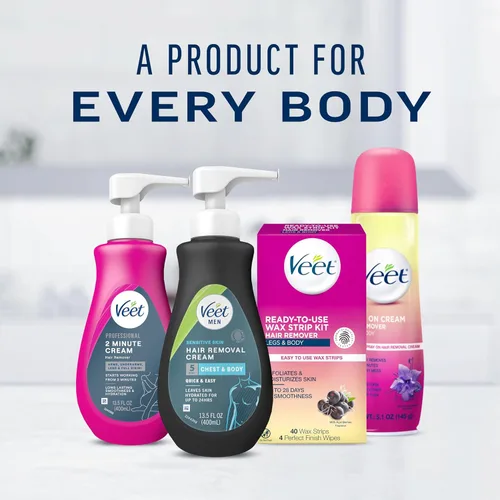 Miniatura 8 de Crema de depilación Veet para hombres, 5 minutos para piel sensible, gel de depilación para el cuerpo, pecho y espalda, dermatológicamente testado