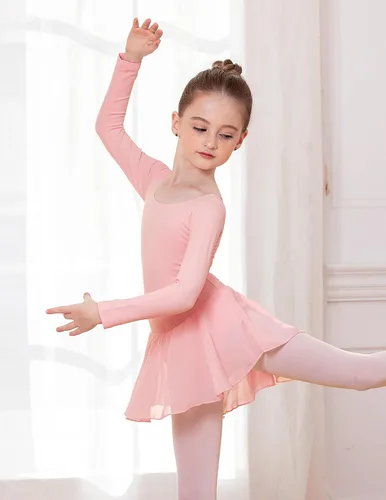 Miniatura 7 de Arshiner - Vestido de ballet con leotardo clásico de manga larga para niña