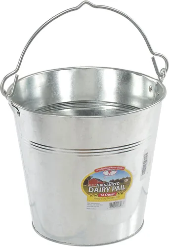 Miniatura 4 de Little Giant® Cubo de lácteos galvanizado Cubo de metal con asa Cubo de jardinería y agricultura 3 pintas