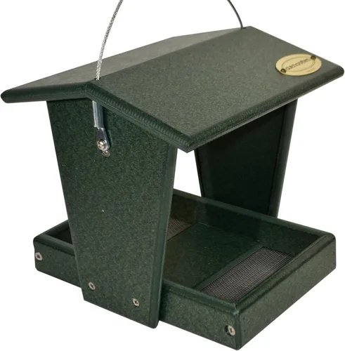 Miniatura 14 de DutchCrafters Comedero grande de plástico colgante para pájaros – Comedero para pájaros con tolva cubierta de polietileno para aves silvestres al
