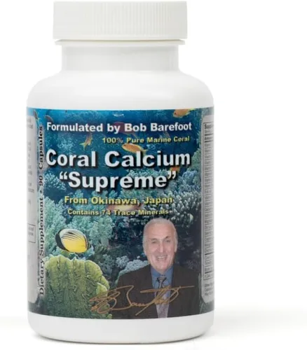 Bobs Best Coral Calcium Supreme I 100% Coral marino puro, 74 oligominerales I 90 cápsulas, paquete de 1