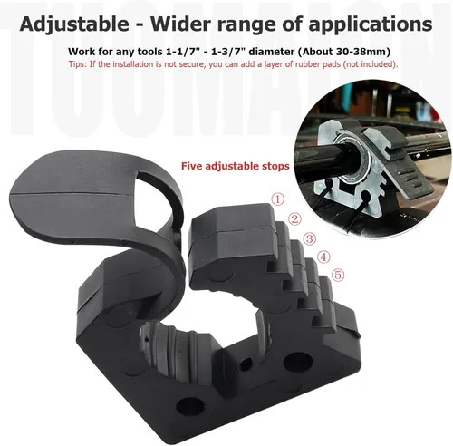 Miniatura 3 de Kit de Abrazadera de Liberación Rápida de Goma 1-1/5"~1-1/2" de Diámetro, Organizador de Herramientas para RV, Furgonetas, UTV, Accesorios para Negro