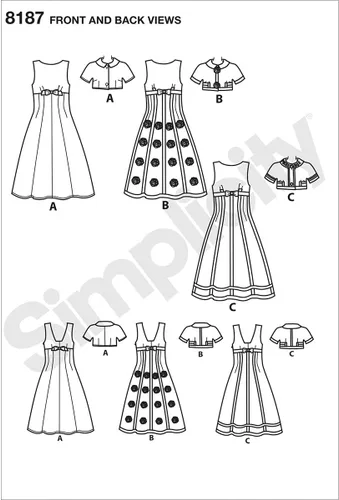 Miniatura 3 de Simplicity Karen Fleish Designs 8187 - Vestido y chaqueta recortada para disfraz de Halloween, patrones de costura para mujer, tallas R5 (14-22)