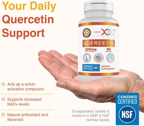 Miniatura 3 de Genex Formulas Quercetina 500mg (60 cápsulas) sin OMG, sin gluten (paquete de 3)