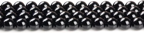 Miniatura 5 de Cuentas sueltas de ágata natural negra de 0.315 in Cuentas redondas de piedra para hacer pulseras joyería aprox. 48/pcs