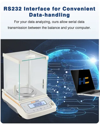 Miniatura 4 de Balanza analítica, 7.76 oz/0.1mg Escala electrónica precisa 0.00 oz Hanchen Digital Balance para joyería, laboratorio, farmacia, planta química