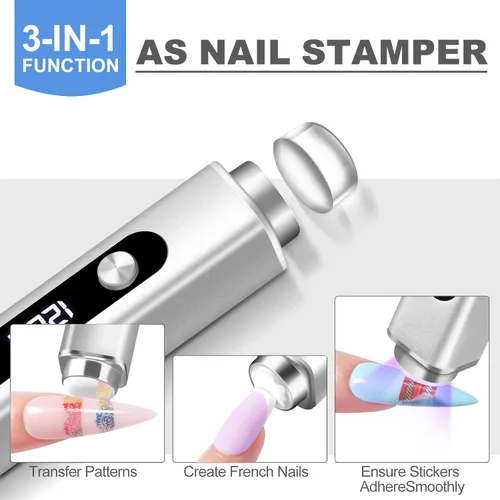 Miniatura 8 de NXJ INFILILA Luz UV multifuncional de mano para uñas de gel con imán de ojo de gato, lámpara de uñas portátil de curación flash para manicura