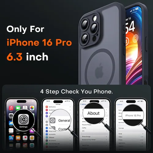 Miniatura 649 de TOCOL Funda para iPhone 11, compatible con Magsafe, protección completa de cámara, imanes integrados, protección contra caídas, funda translúcida