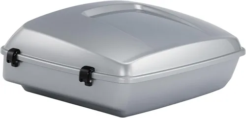 Miniatura 9 de TCT-MOTORPARTS Atlas Silver Metálico Maletero de Viaje Modificado con Respaldo y Montaje en Rack Adecuado para Harley Touring 14-25 Street Glide